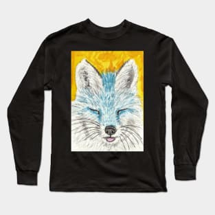 Blue fox face Long Sleeve T-Shirt